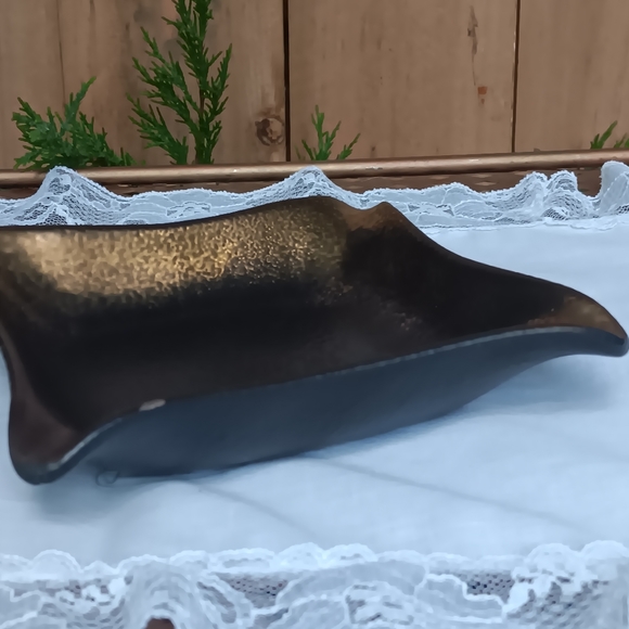 Vintage Sascha Brastoff Gold and Black Square Pottery Dish - Picture 11 of 11
